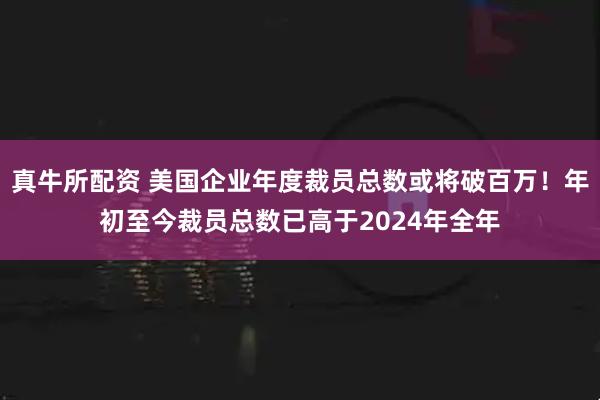 真牛所配资 美国企业年度裁员总数或将破百万！年初至今裁员总数已高于2024年全年